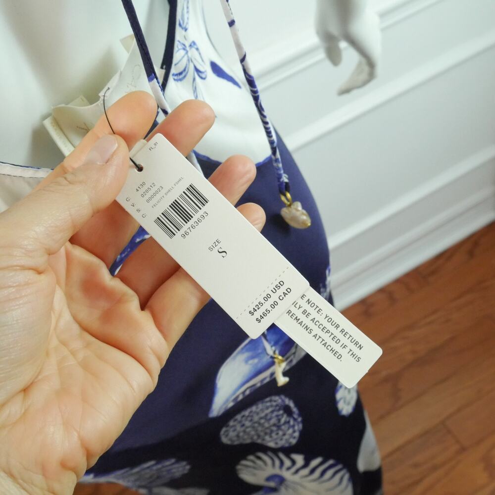 Carolina K Felicity Seashell Satin Maxi Slipdress Size Small NWT Resort Luxury - Picture 7 of 14